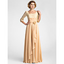 A-line Square Floor-length Lace And Chiffon Mother of the Bride Dress