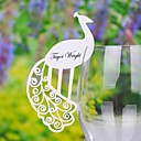 Piuttosto Peacock Biglietto Segnaposto Per Galss vino (set di 12)