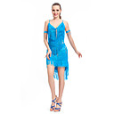 Performance Dancewear Polyester with Crystal and Tassels Latin Dance Dress For Ladies More Colors