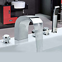 Chroom wijdverspreide RVS Contemporary Style Bad Kranen met handheld Kraan
