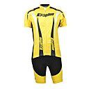 Kooplus 100% Polyester Short Sleeve Quick Dry Mens Cycling Suits (schwarz und gelb)