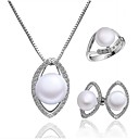 Cuprum Chic Avec Zircon / Set Bijoux en perles des femmes y compris le collier, boucles d'oreilles, bague
