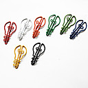 Bulb Style Colorful Paper Clips (Random Color, 10-Pack)