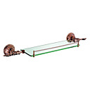 Style Antique Rose Gold Finish Parete Retangle ottone ripiano in vetro Forma