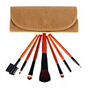 7pcs portátil Adorável Lint café Saco jogo de escova maquiagem