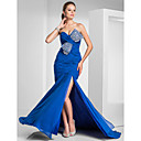Trumpet/Mermaid Sweetheart Sweep/Brush Train Chiffon Evening Dress