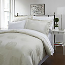 3pcs negro fleur beige jacquard housse de couette