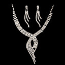 High Quality Czech Rhinestones With Alloy Plated Wedding Necklace And Earrings Jewelry Set
