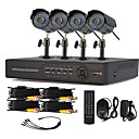 4 Channel One-Touch en ligne CCTV système DVR (4 caméra extérieure Warterproof)