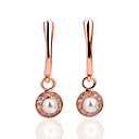 Classique Rose Gold / Platinum Boucles d'oreilles plaqué lustre perle et cristal (Plus de couleurs)
