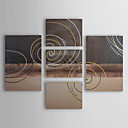 Hand-painted Abstract Oil Painting with Stretched Frame - Set of 5