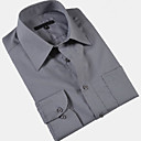 Men 's Shirt Collar Classic Black Men Work Long Shirts