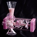 Pale Pink Rose & Calla Lily Glass Candle Holder