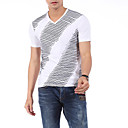 Männer verursachende V Neck Cotton Print Kurzarm T-Shirt