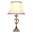 40W Artistic Table Light with Crystal Globe Lamp Pole and Fabric Shade