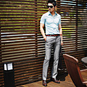Col de chemise de couleur pleine de T-shirt à manches courtes pour homme