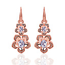 Classique Rose Gold / Platinum Boucles d'oreilles plaqué cristal de lustre (Plus de couleurs)