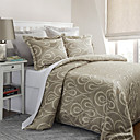 Conjunto de 5 Curva Jacquard Bege Algodão Duvet Cover Defina