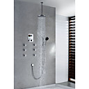 Contemporary Chrome Finish Thermostatic LCD 8 inch Round Showerhead + Handshower
