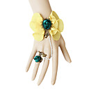 Handmade Yellow Chiffon Flower Country Lolita Bracelet