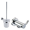Chroom badkamer accessoire sets (Inclusief Robe Haken, Toiletborstel Houder - Messing)