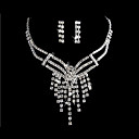 Marvelous Rhinestones plateados aleación de boda joyería nupcial conjunto incluyendo collar y los pendientes
