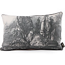 Retro Ship Pattern Print Linen Decorative Pillow Cover