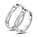 Moda 925 casais Sterling Prata Anéis