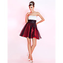A-line Strapless Short/Mini Tulle Cocktail Dress