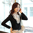 Feminino Frente Crochet Lace Blusa
