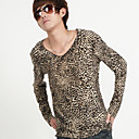 Men 's Neck Equipado manga comprida T-shirt