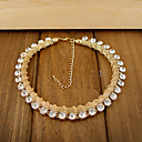 Women's Simple Diamond Mounted Metal Chain Necklace