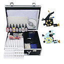 2 fonte kit de tatouage Machine Gun avec de l'encre 7Pcs et Carry Case