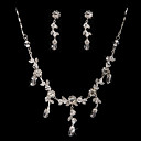 Beautiful Czech Rhinestones Alloy Plated Wedding Bridal Necklace And Earrings Jewelry Set