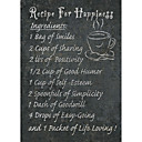 Printed Art Words & Quotes Recipe for Happiness by NBL Studio