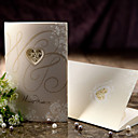 Vintage Style Tri-fold Wedding Invitation With Heart Cutout (Set of 50)