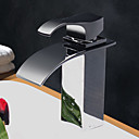 Water Fall Chrome Contemporáneo Acabado de acero inoxidable baño grifo del fregadero