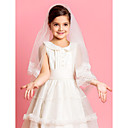 Elegent moniste Wedding Flower Girl Voile avec dentelle Applique bord
