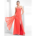 Sheath/Column One Shoulder Floor-length Chiffon Evening Dress