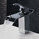 Contemporáneo cromado de acero inoxidable baño grifo del fregadero