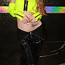 Cool Haut ceinture noire en cuir PU Pants Punk style uniforme