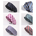 Menn Fashion Pure Color Grid Polyester Tie
