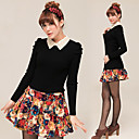 Beaded Collar Mujer Puff Sleeve Sweater