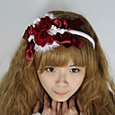 Red Rose Cony Hair Satin Princess Lolita Headband