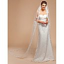 Amazing One-tier Cathedral Wedding Veils With Scalloped/Pencil Edge
