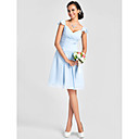 A-line V-neck Knee-length Chiffon Bridesmaid Dress