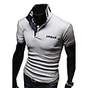Men's Stand Embroidery Short Sleeve Fitted Polo Shirt