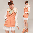 Colore donna in lana Contrast Miscele Coat