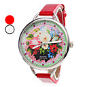Unisex Flower Style PU Quartz Analog-Armbanduhr (verschiedene Farben)