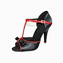 Customized Women's Satin T-Strap Latin / Ballroom Dance Shoes With Buckle (More Colors)
